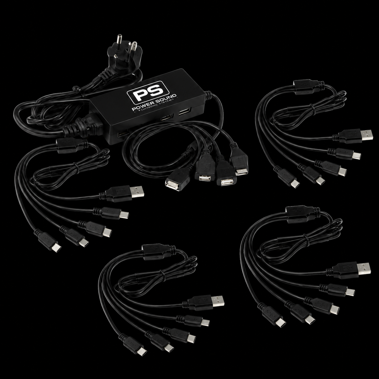 Caricabatteria Power Sound MC16-C con cavetti USB-C